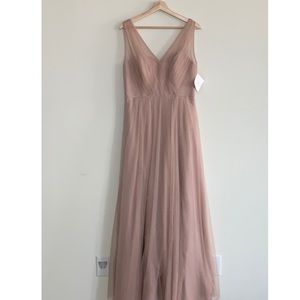 Watters & Watters| Long sleeveless blush dress